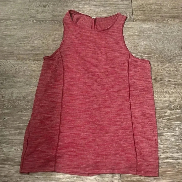 Lululemon Low Key Tank Silverscent Open Back Flowy Heather Ruby Red small - Picture 2 of 5